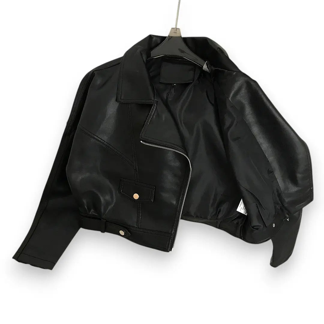 JAQUETA DE COURO ESTILO BIKER | ZOE™