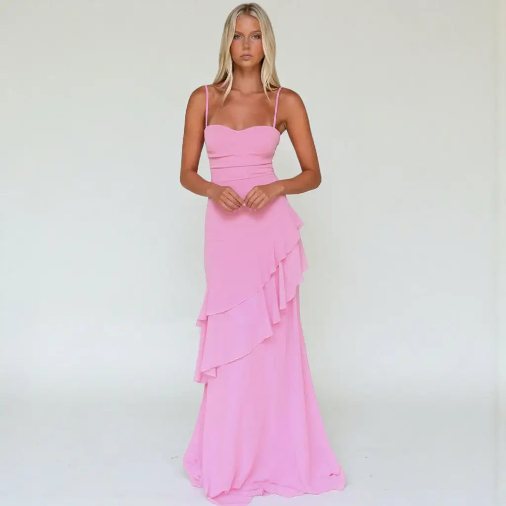 VESTIDO LONGO VERMELHO COM AMARRAÇÃO NAS COSTAS | CARMEN™